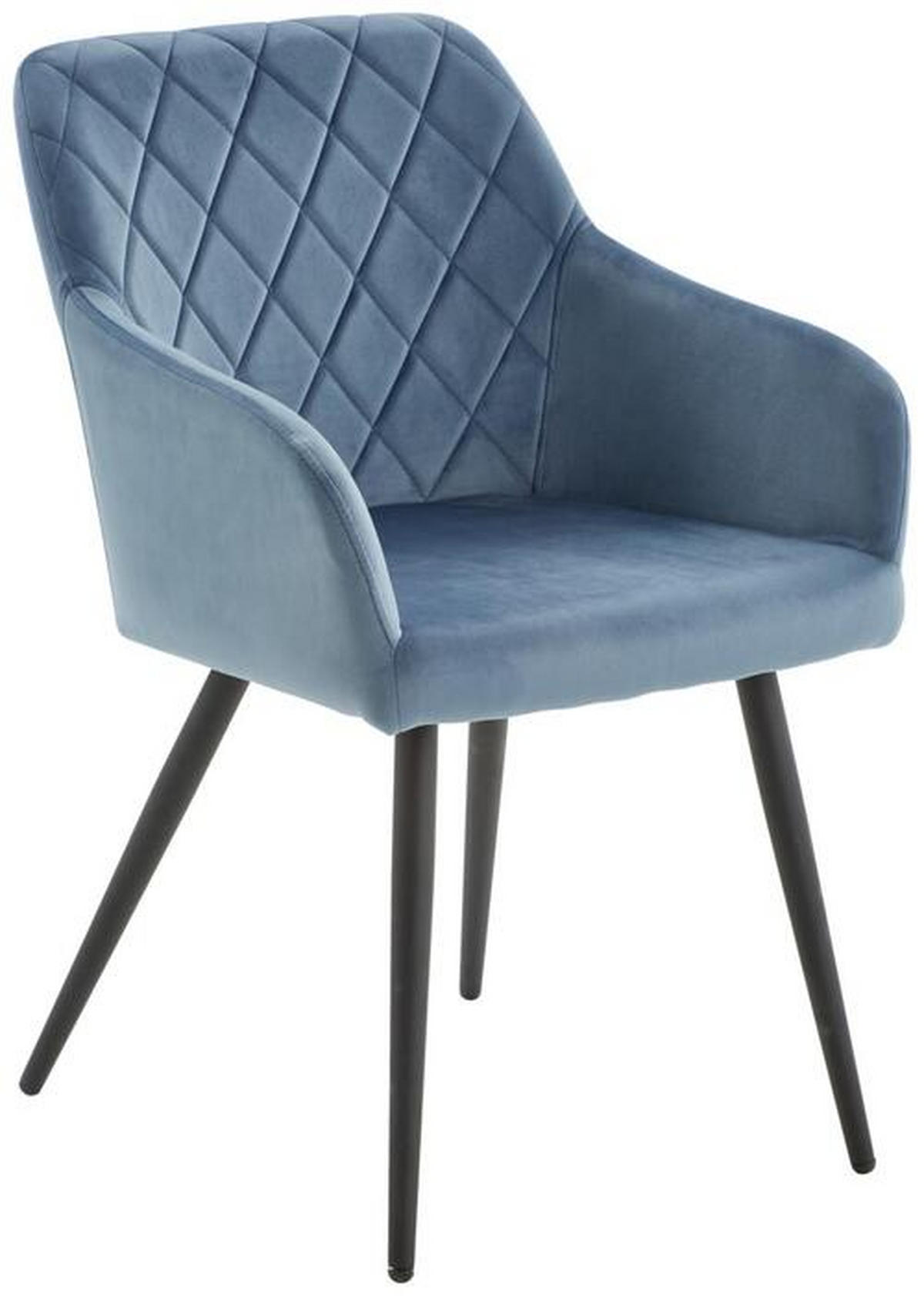 STOLICA S NASLONOM ZA RUKE  plava, crna  drvo, metal, tekstil      - crna/plava, Trend, drvo/metal (54/86/60cm) - Livetastic