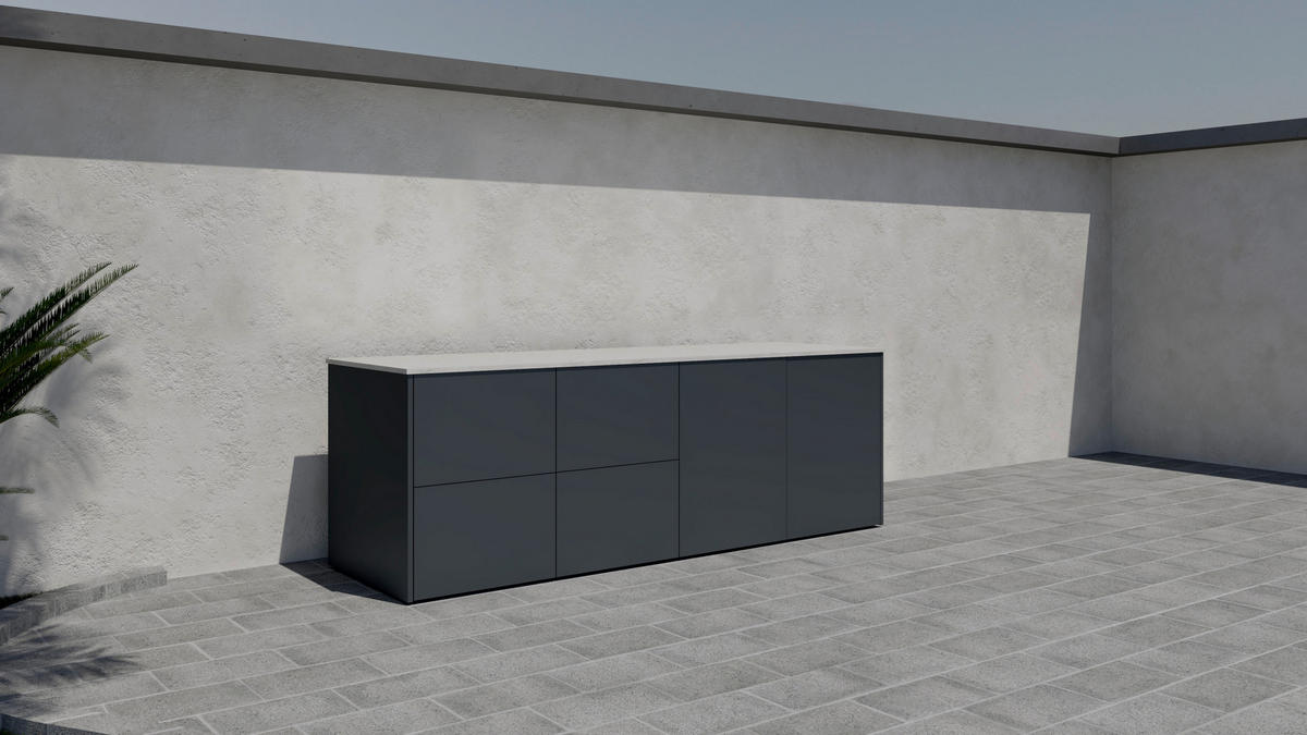 OUTDOORKÜCHE  - Sandfarben/Anthrazit, Basics, Glas/Keramik (262/92,5-98,5/63,3cm) - Dieter Knoll