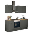 KÜCHENLEERBLOCK   in Graphitfarben  - Schwarz/Graphitfarben, Basics, Holzwerkstoff/Metall (210/211/60cm) - Xora