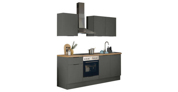 KÜCHENLEERBLOCK in Graphitfarben - Schwarz/Graphitfarben, Basics, Holzwerkstoff/Metall (210/211/60cm) - Xora
