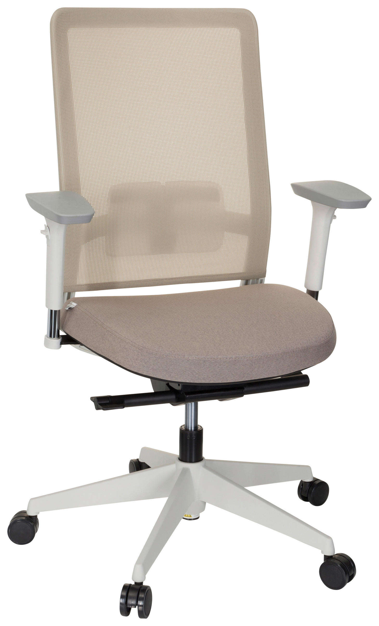 DREHSTUHL Netzbespannung, Flachgewebe Weiß, Beige  - Beige/Weiß, MODERN, Kunststoff/Textil (69/115/60cm) - MID.YOU