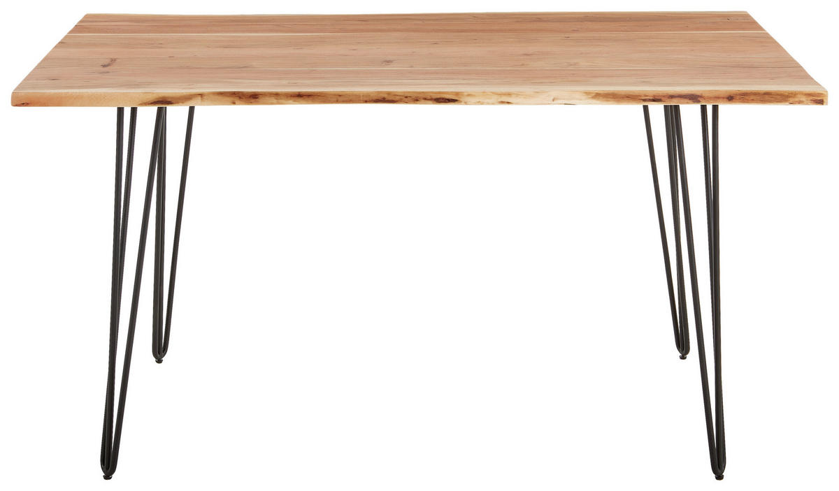 ÉTKEZŐASZTAL - akáciaszínű/fekete, Design, fa/fém (140/90/76cm) - Landscape