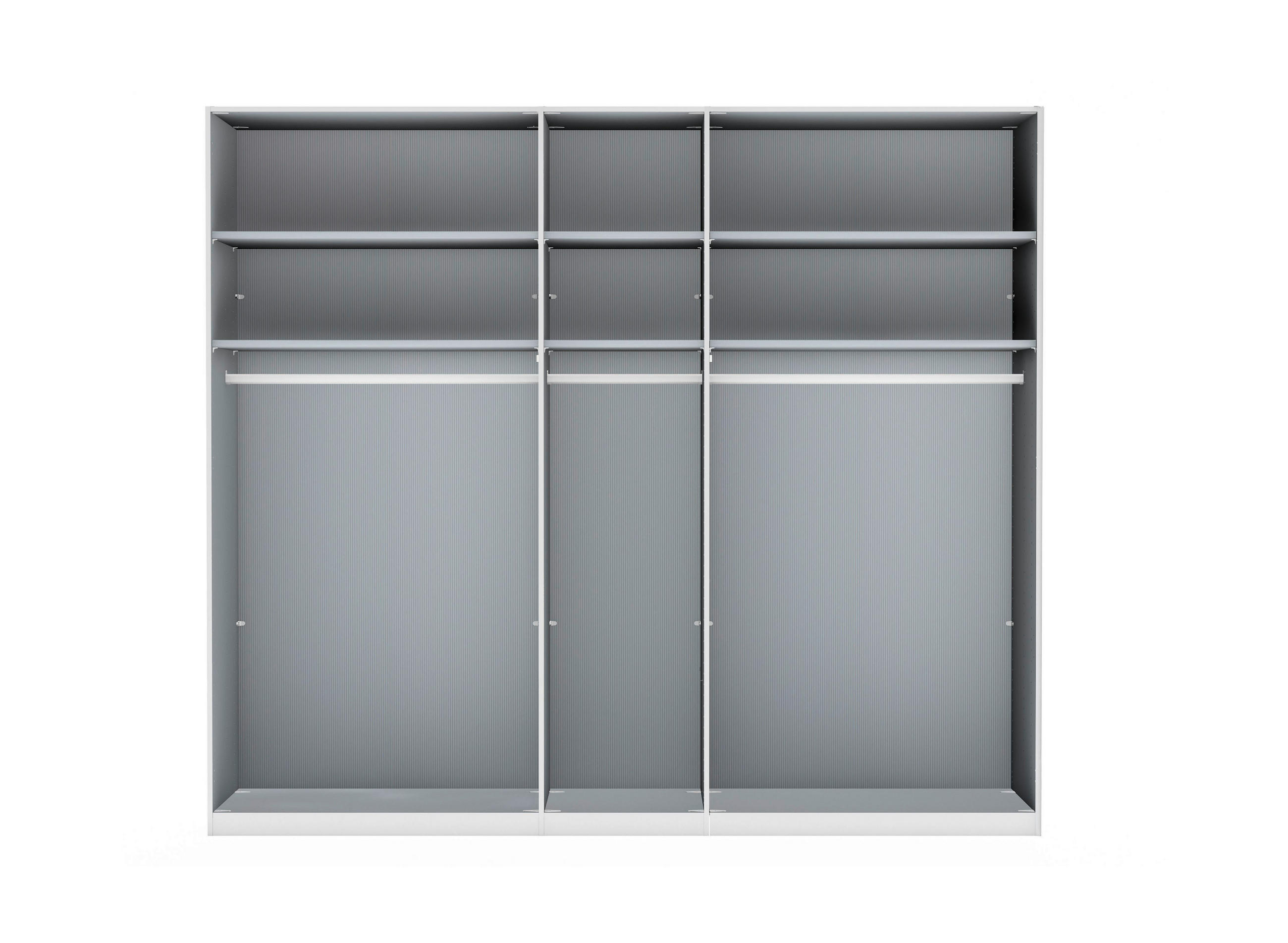 DREHTÜRENSCHRANK  in Champagner, Eiche Bianco  - Schieferfarben/Eiche Bianco, KONVENTIONELL, Glas/Holzwerkstoff (250/236/58cm) - Dieter Knoll