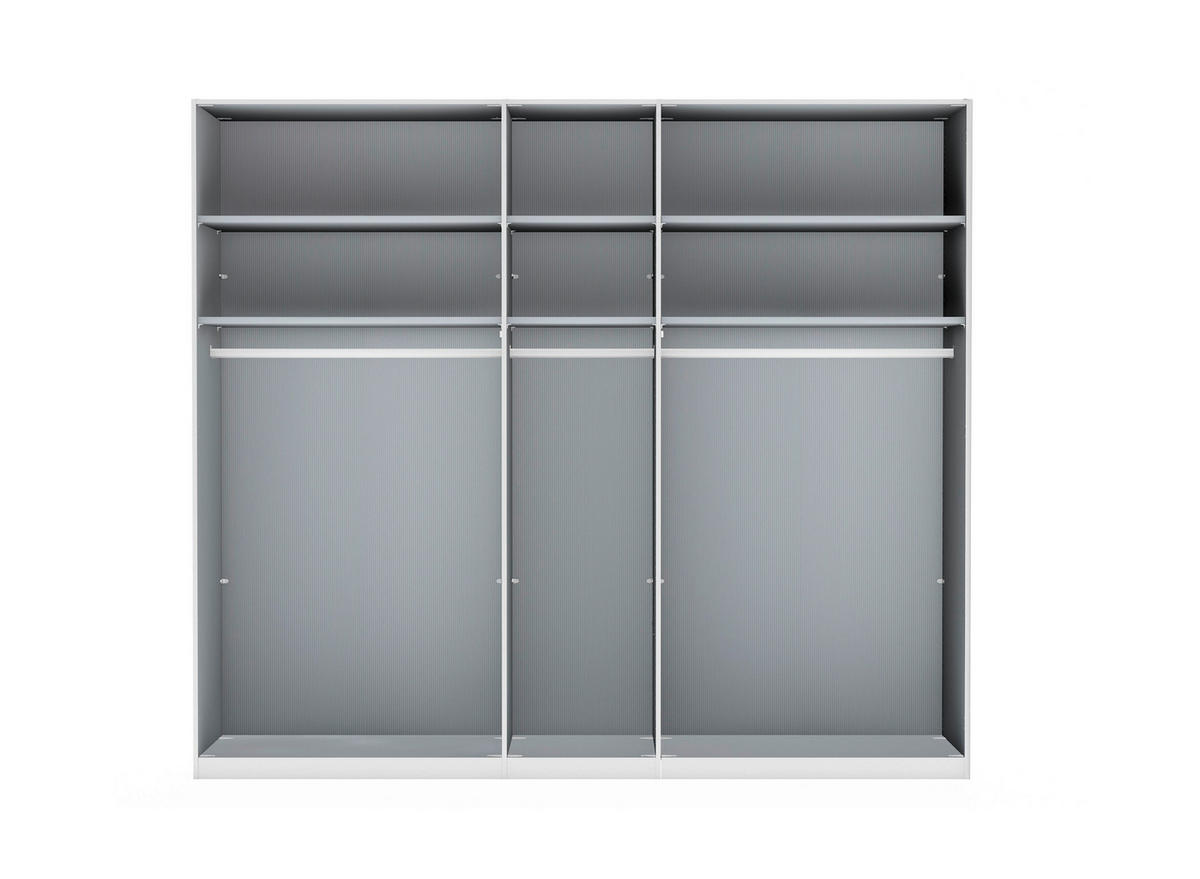 DREHTÜRENSCHRANK in Weiss, Eiche Bianco  - Schieferfarben/Weiss, Konventionell, Glas/Holzwerkstoff (250/236/58cm) - Dieter Knoll