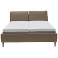 POLSTERBETT Matratze, Lattenrost Hellbraun 180/200 cm  - Hellbraun/Anthrazit, Design, Holz/Textil (180/200cm) - Johann Jakob