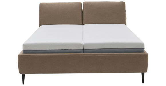 POLSTERBETT Matratze, Lattenrost Hellbraun 180/200 cm - Hellbraun/Anthrazit, Design, Holz/Textil (180/200cm) - Johann Jakob