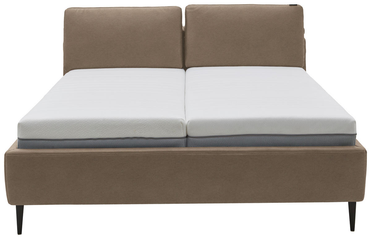 POLSTERBETT 180/200 cm  in Hellbraun  - Hellbraun/Anthrazit, Design, Holz/Textil (180/200cm) - Johann Jakob