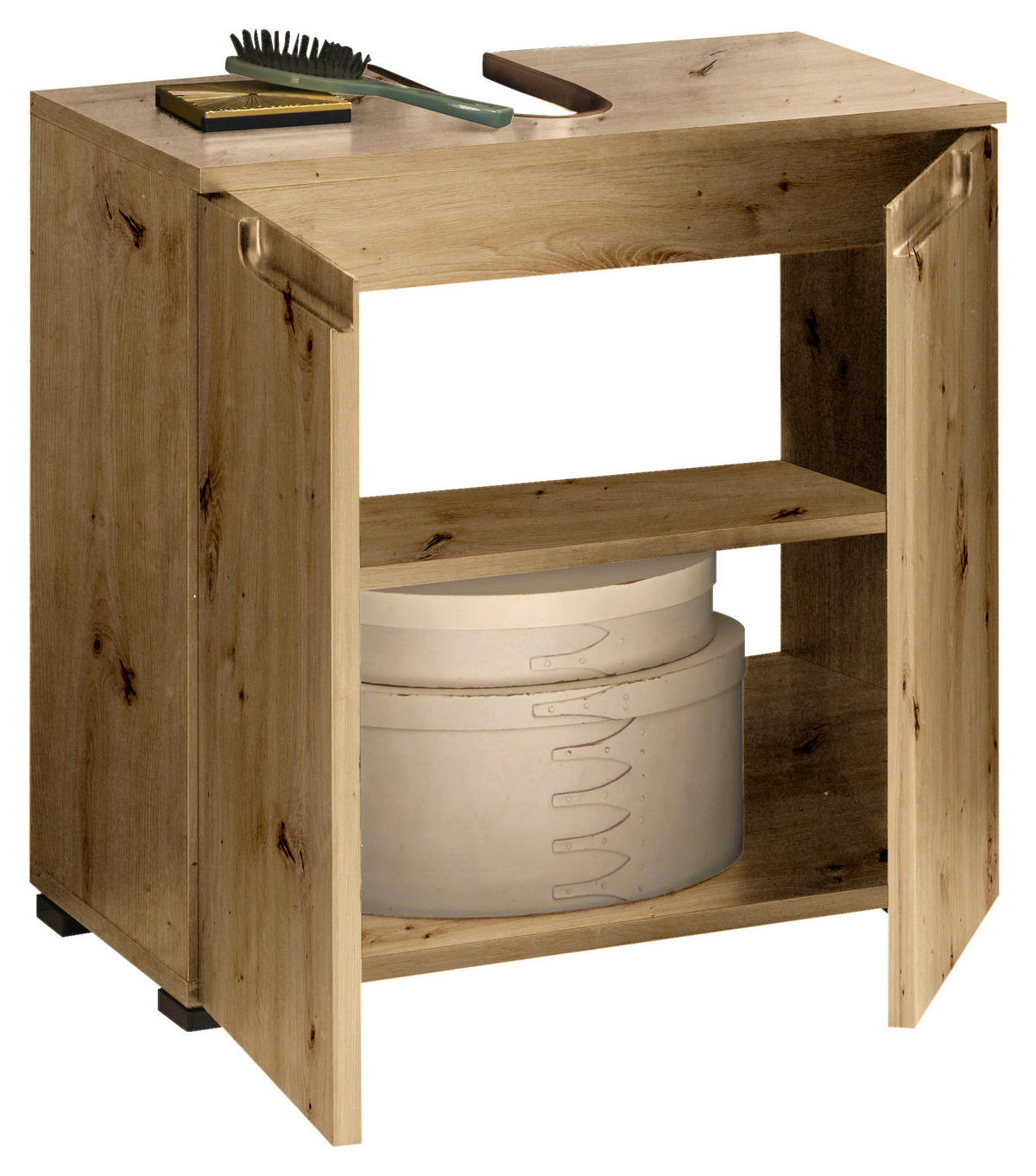 WASCHBECKENUNTERSCHRANK 60/57/32 cm  - Schwarz/Eiche Artisan, Modern, Holzwerkstoff/Kunststoff (60/57/32cm) - MID.YOU