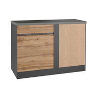 ECKUNTERSCHRANK 120/86/60 cm  in Graphitfarben, Eiche Wotan  - Eiche Wotan/Graphitfarben, Design, Holzwerkstoff (120/86/60cm) - Held