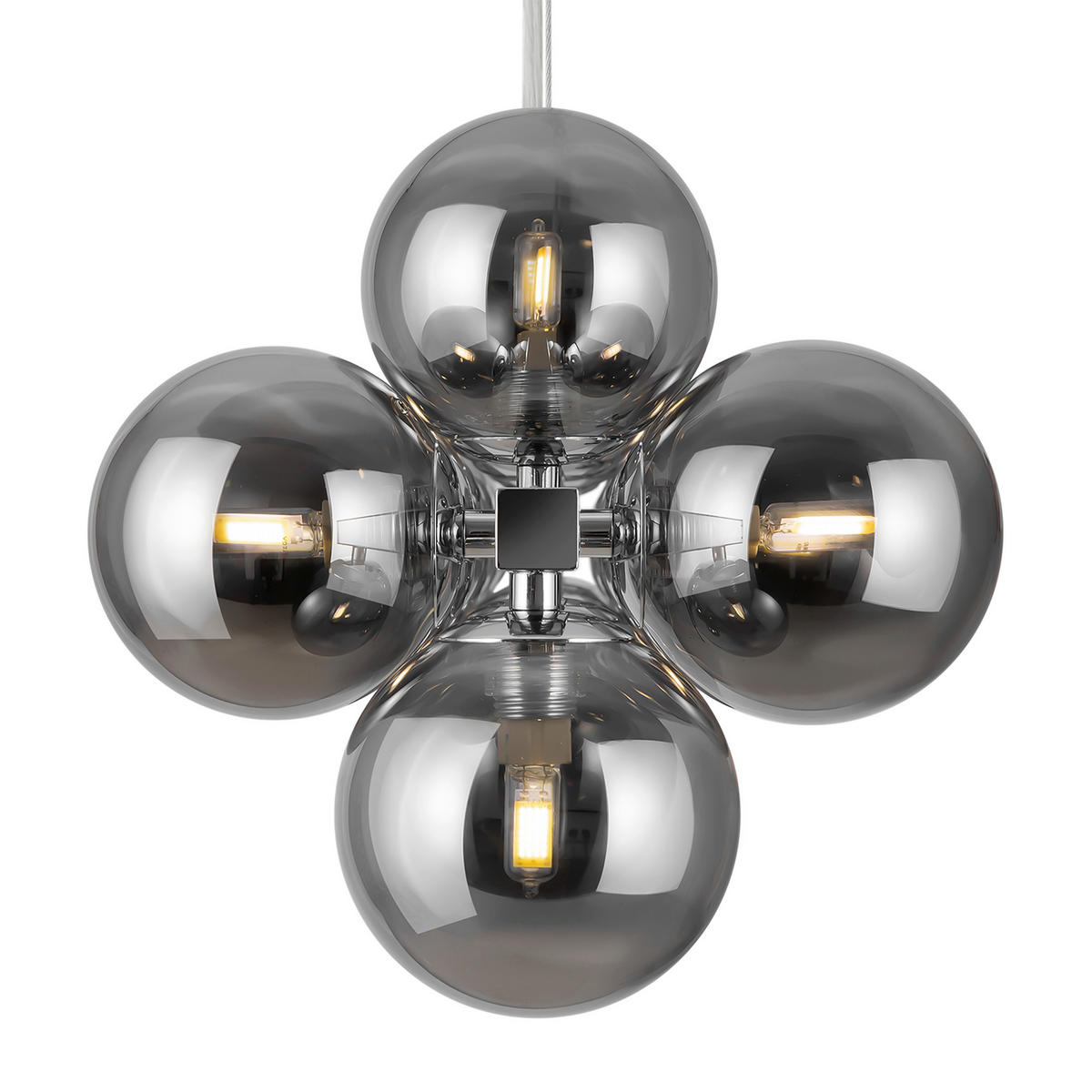 PENDELLEUCHTE 23,8/22,8/123,5 cm   - Chromfarben, Trend, Glas/Metall (23,8/22,8/123,5cm) - MAYTONI