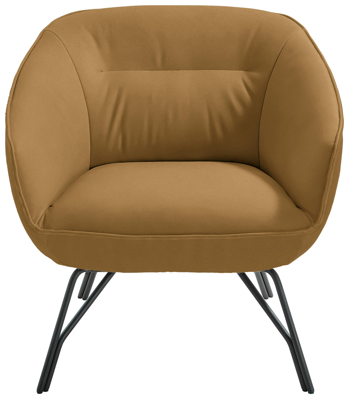 COCKTAILSESSEL - Currygelb/Anthrazit, Design, Leder/Metall (76/80/73cm) - Joop!