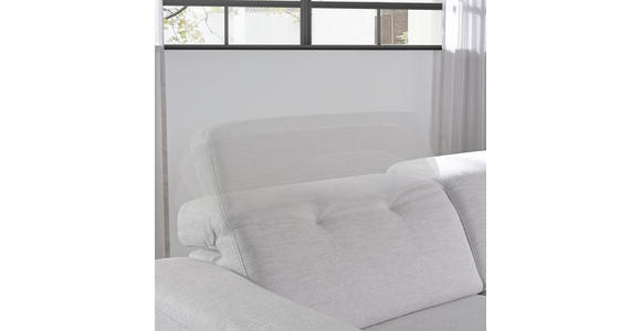 ECKSOFA Hellgrau Struktur - Eichefarben/Hellgrau, Design, Holz/Textil (305/163cm) - Novel