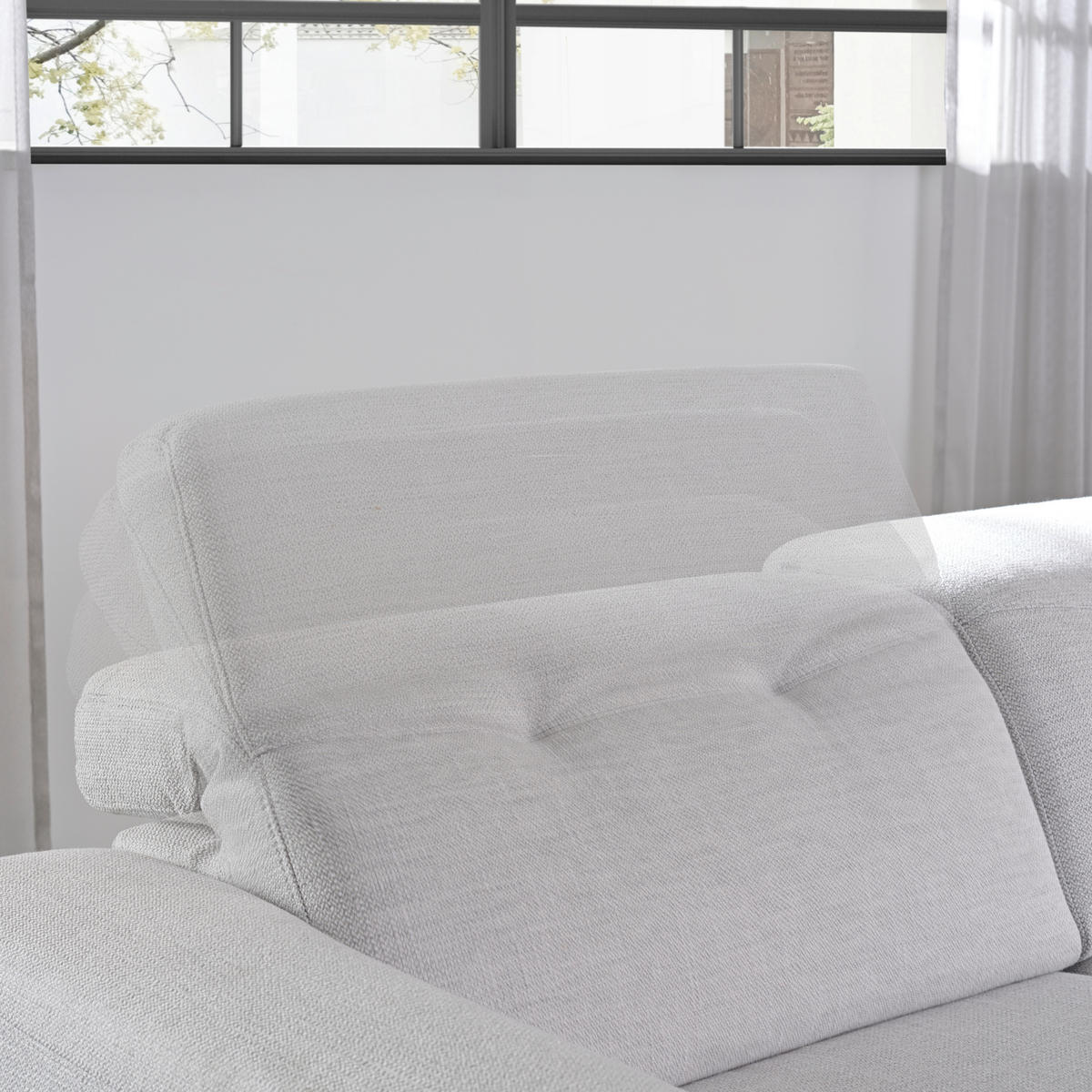 ECKSOFA in Struktur Hellgrau  - Eichefarben/Hellgrau, Design, Holz/Textil (305/163cm) - Novel