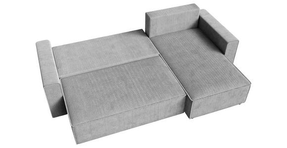 ECKSOFA Grau Cord  - Schwarz/Grau, KONVENTIONELL, Kunststoff/Textil (241/138cm) - Carryhome