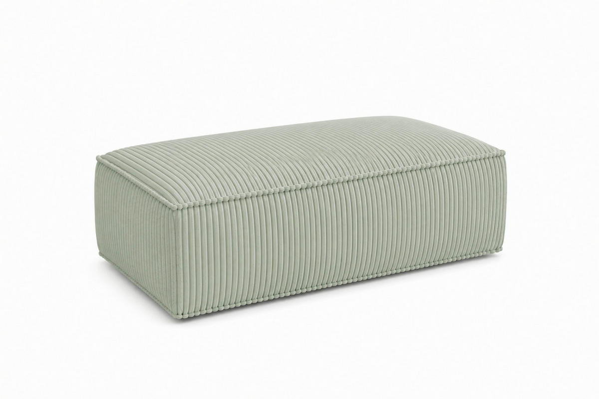 HOCKER in Textil, Holzwerkstoff Mintgrün  - Schwarz/Mintgrün, KONVENTIONELL, Holzwerkstoff/Kunststoff (105/43/65cm) - Livetastic
