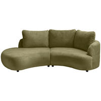 ECKSOFA Grün Mikrofaser  - Schwarz/Grün, MODERN, Kunststoff/Textil (250/139cm) - Livetastic