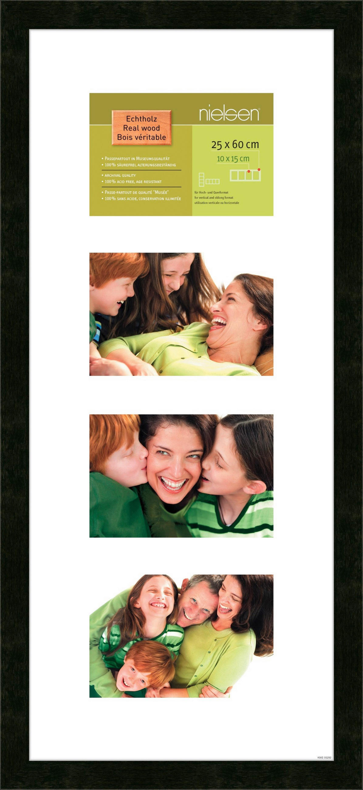 BILDERRAHMEN 29,8/64,8 cm  - Schwarz, Basics, Holzwerkstoff (29,8/64,8cm) - Nielsen