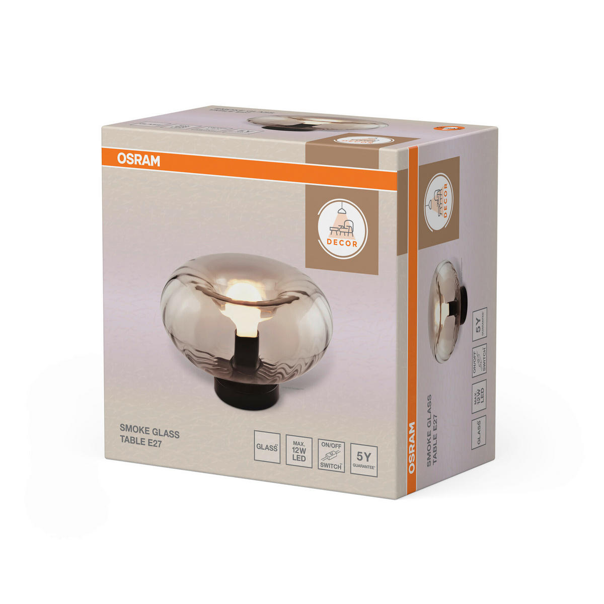 TISCHLEUCHTE 28/17,6 cm   - Schwarz, Design, Glas/Metall (28/17,6cm) - Osram