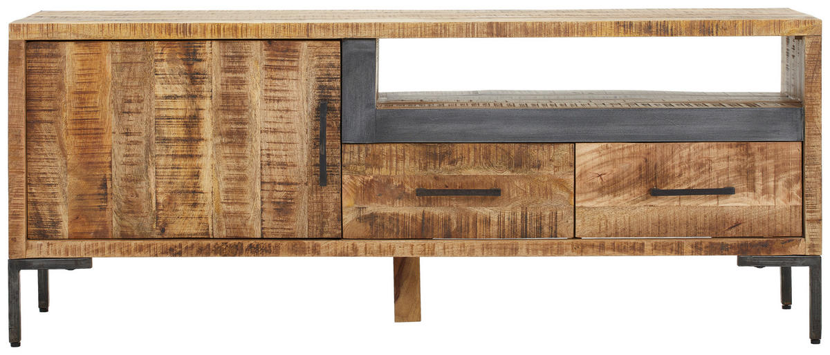 LOWBOARD 145/57/40 cm  - Anthrazit/Schwarz, Natur, Holz/Metall (145/57/40cm) - MID.YOU