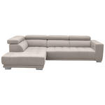 ECKSOFA in Mikrofaser Ecru  207/301 cm  - Chromfarben/Ecru, Design, Textil/Metall (207/301cm) - Xora