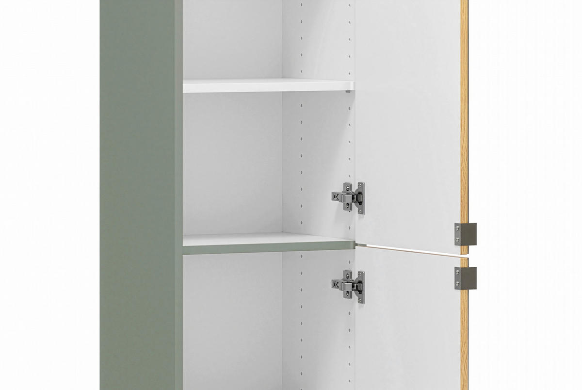 SPIEGELSCHRANK 40/180/35 cm  - Schilfgrün/Wildeiche, Trend, Holzwerkstoff/Metall (40/180/35cm) - Held