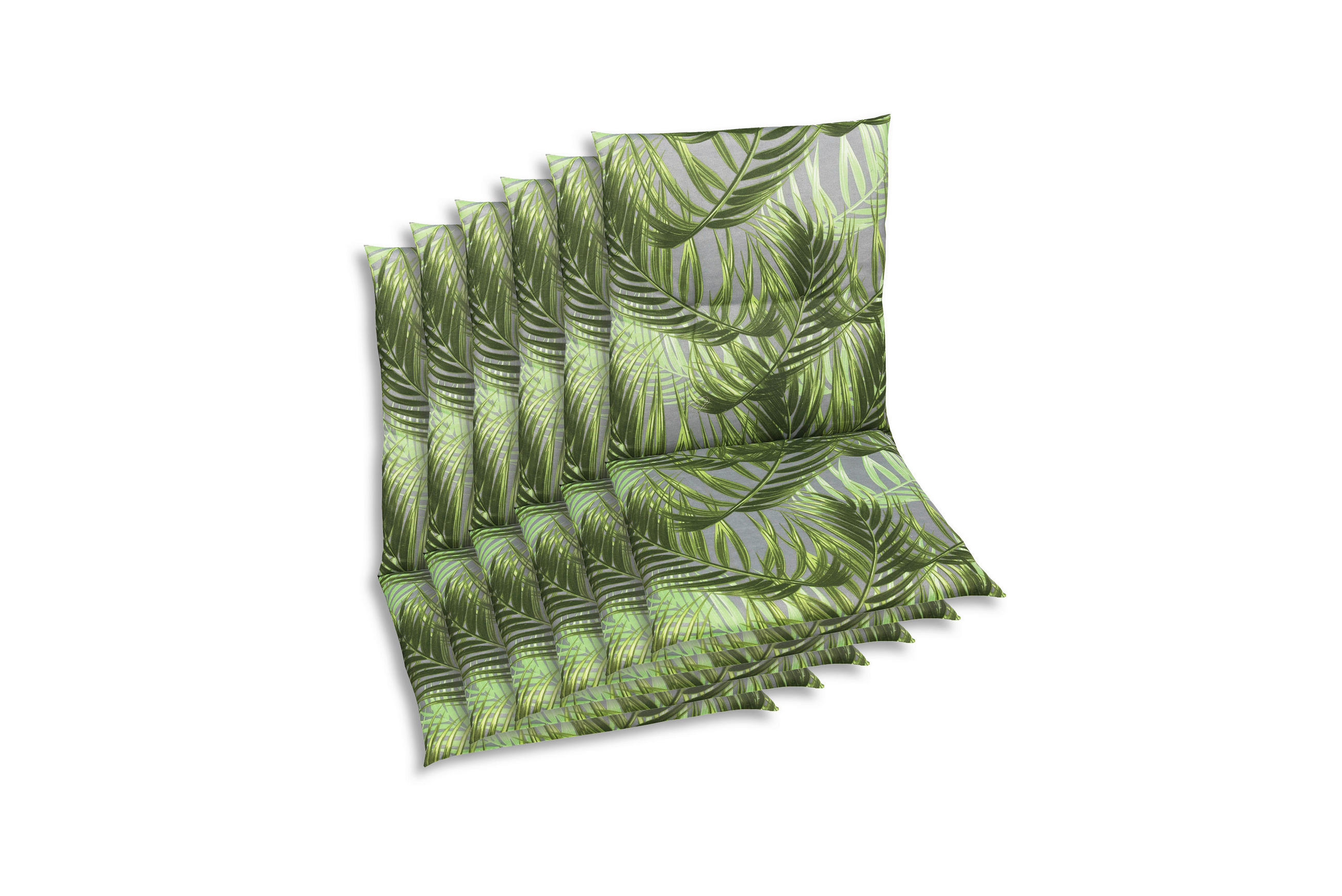 SESSELAUFLAGENSET Blätter  - Grau/Grün, KONVENTIONELL, Textil (48/5/98cm)