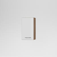 KONYHAI FALISZEKRÉNY - tölgyfa/magasfényű fehér, Basics, fa/fém (45/72/33cm) - Carryhome