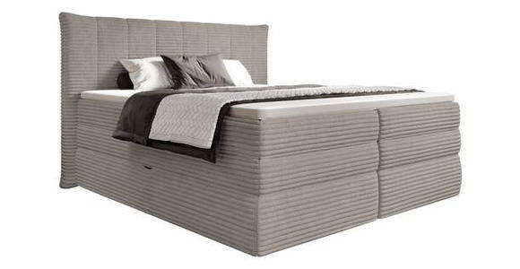 BOXSPRINGBETT 180/200 cm in Taupe - Taupe/Schwarz, Design, Kunststoff/Textil (180/200cm) - Esposa