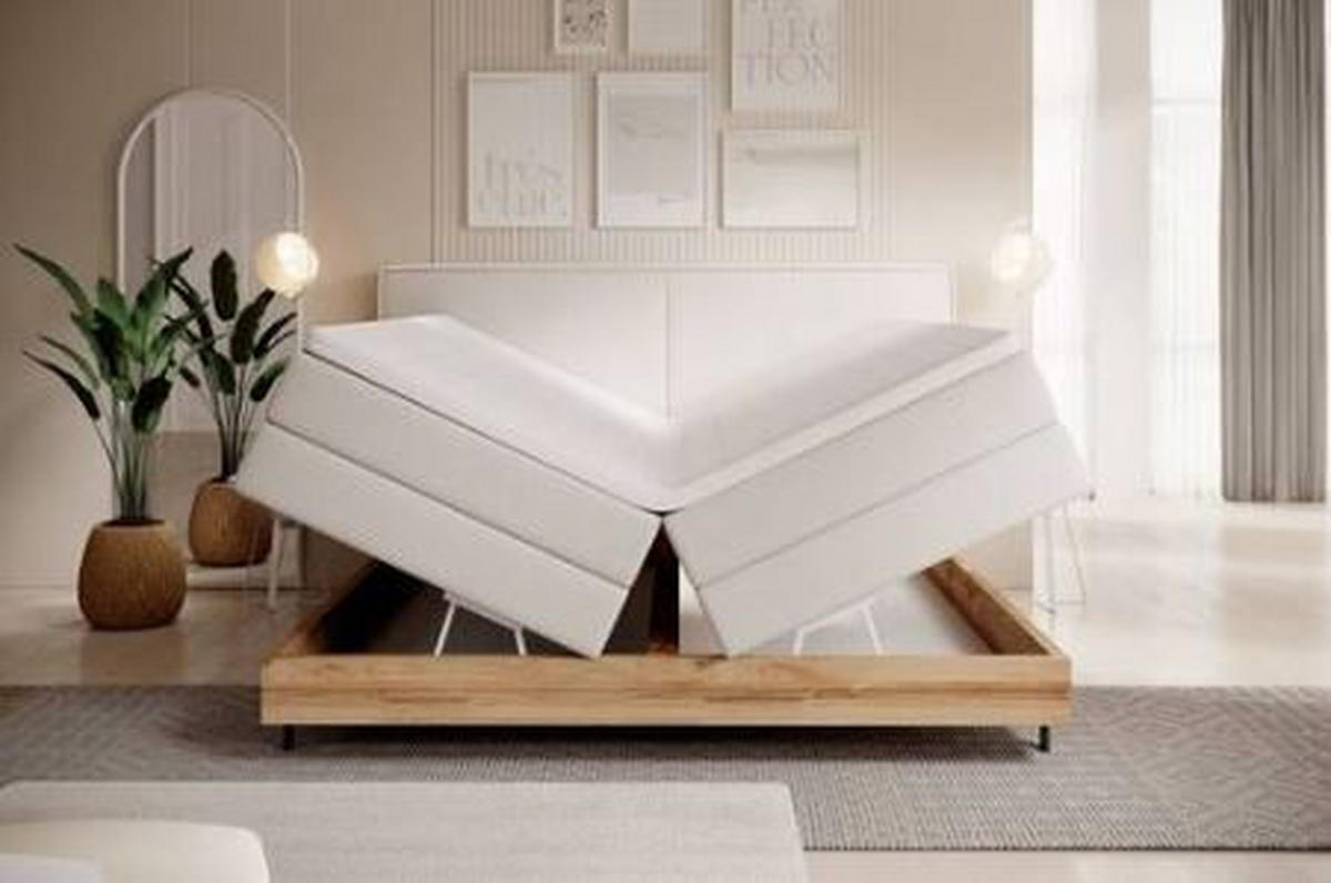 PAT BOXSPRING  bej  - bej/negru, Modern, lemn/metal (201/115/217cm) - Valnatura