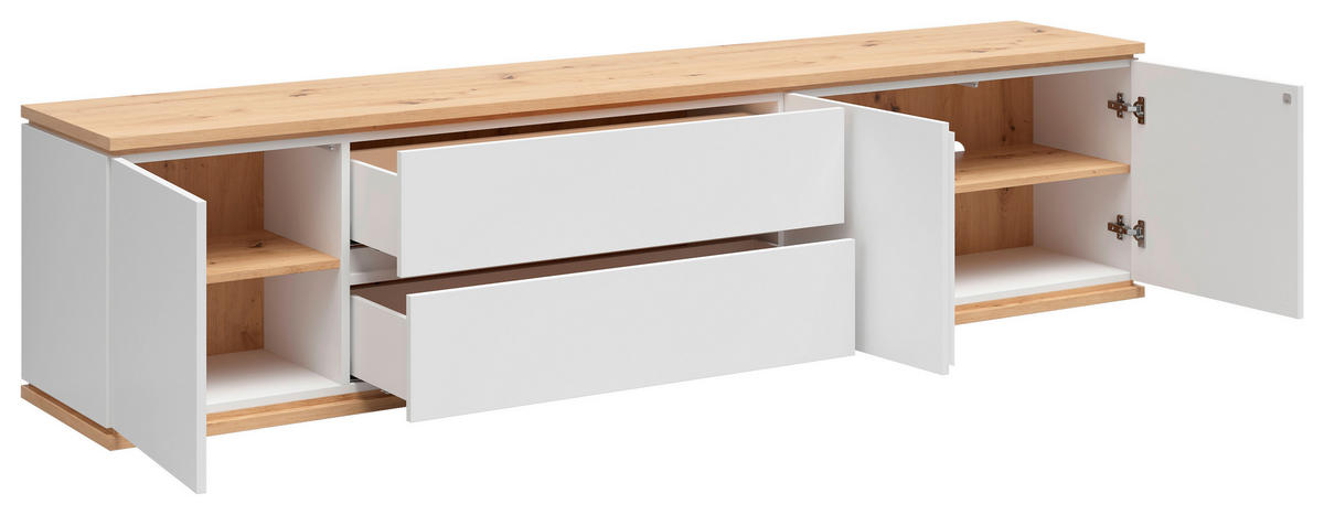 LOWBOARD  230/55/42 cm 2 Schublade(n) hängend  - Weiß/Eiche Artisan, MODERN, Holzwerkstoff (230/55/42cm) - Xora