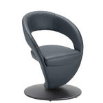 STUHL  Lederauswahl, Stoffauswahl, Sitzfläche 360° drehbar, Gestellauswahl Mikrofaser  Schwarz, Blaugrau  - Blaugrau/Schwarz, Design, Textil/Metall (62/86/61cm) - Moderano