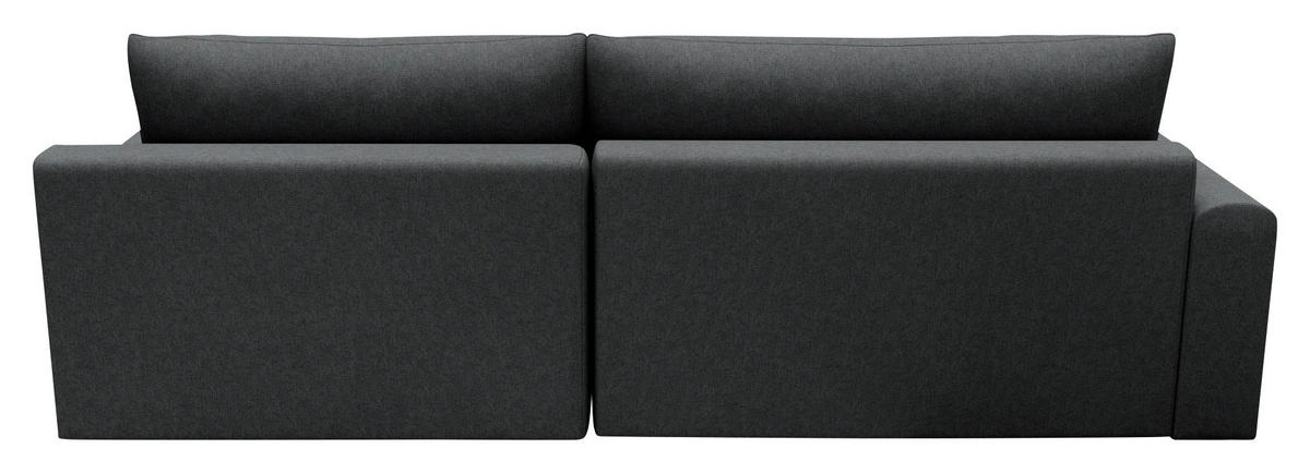 ECKSCHLAFSOFA in Struktur Graphitfarben  - Schwarz/Graphitfarben, Modern, Kunststoff/Textil (253/167cm) - Trendmanufaktur