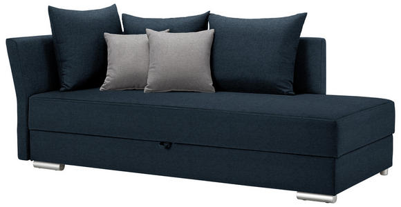 LIEGE in Webstoff Petrol - Chromfarben/Petrol, Design, Kunststoff/Textil (220/93/100cm) - Xora