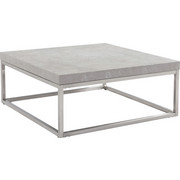 KONFERENČNÍ STOLEK - šedá/barvy nerez oceli, Design, kov/kompozitní dřevo (80/80/33cm) - Xora