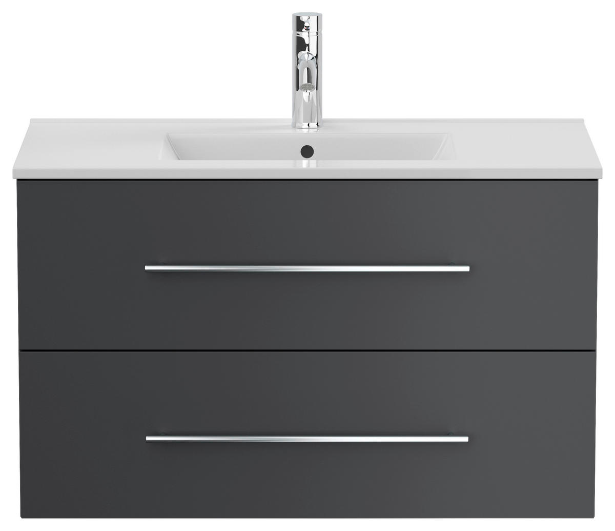 WASCHTISCHKOMBI 91 cm  - Graphitfarben/Weiß, Basics, Keramik/Holzwerkstoff (91cm) - MID.YOU