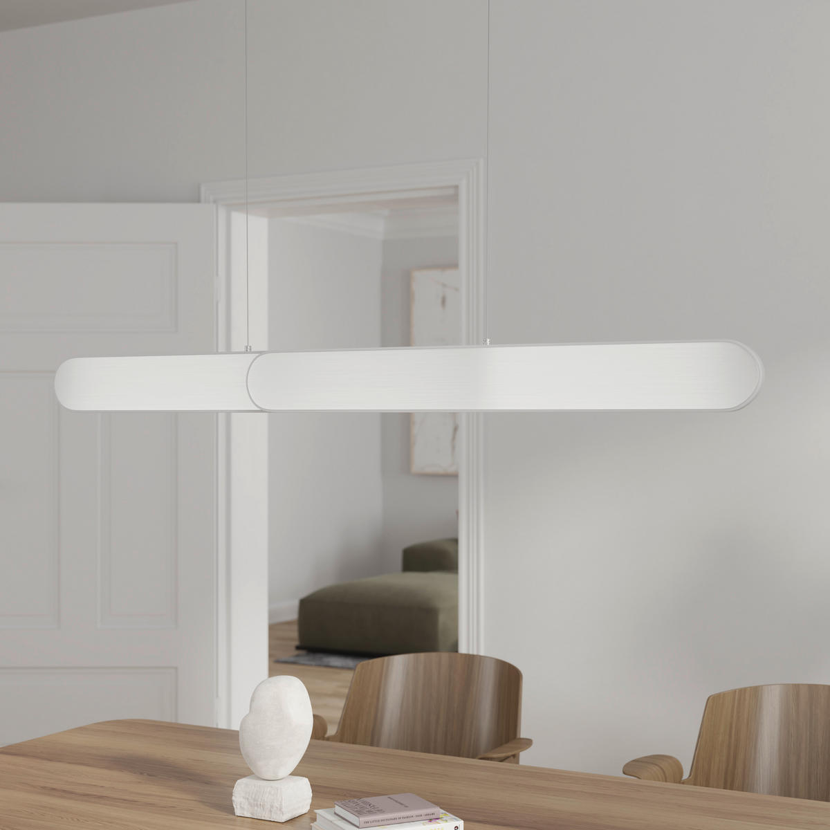 LED-HÄNGELEUCHTE Otis Linear 115/7,5/150 cm   - Silberfarben, Design, Metall (115/7,5/150cm) - Dieter Knoll