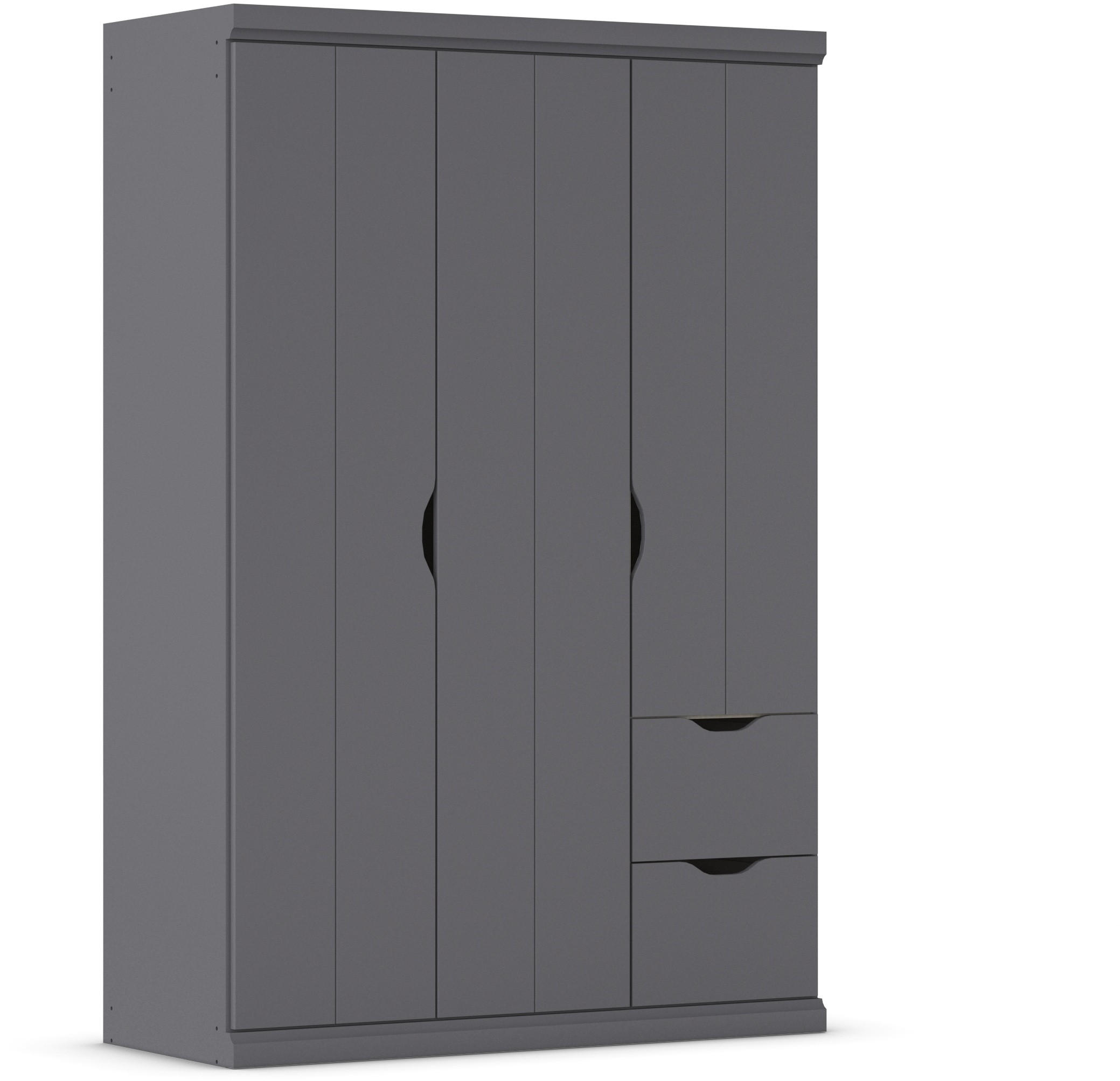 KLEIDERSCHRANK in Dunkelgrau  - Dunkelgrau, Basics, Holzwerkstoff (136/203/56cm) - Boxxx