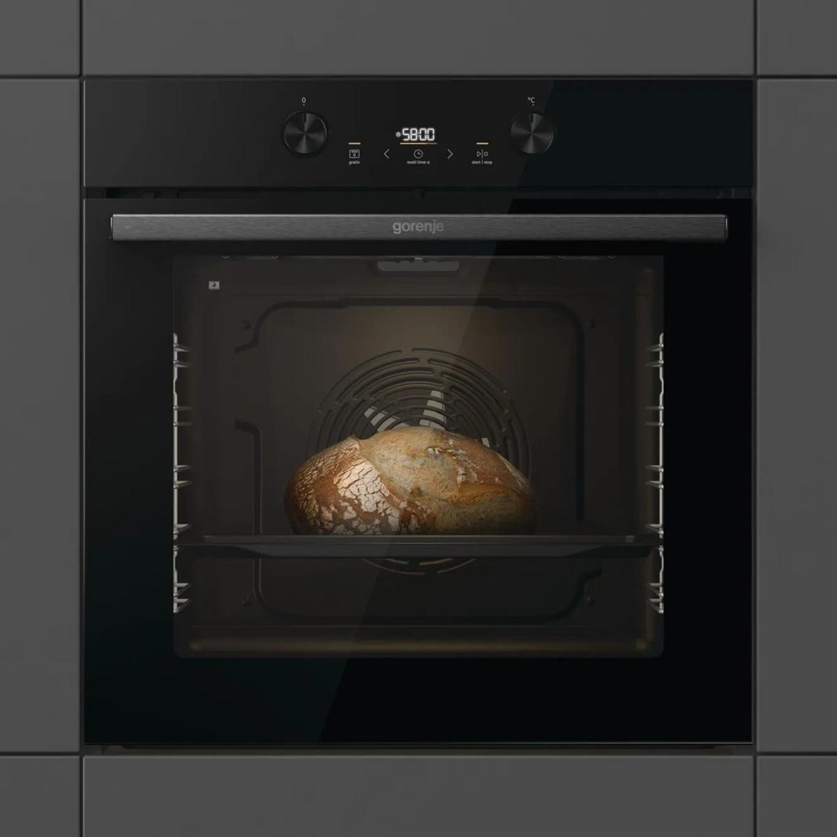 BACKOFENSET BSET017DG  - Schwarz, Basics, Glas/Kunststoff (59,5/5,4/52cm) - Gorenje