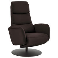 RELAXSESSEL in Leder Mokka  - Schwarz/Mokka, Design, Leder/Metall (76/108/86cm) - Dieter Knoll