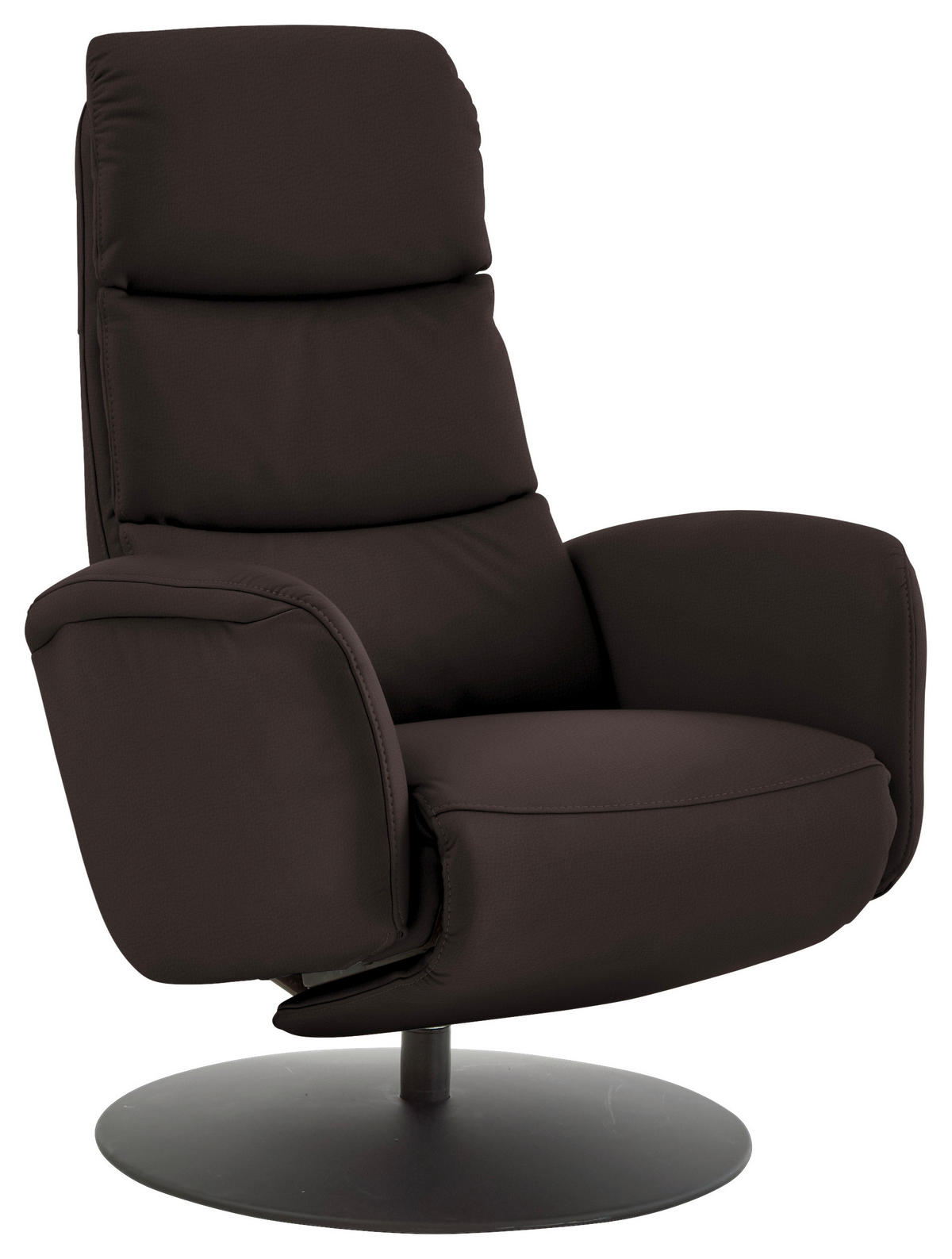 RELAXSESSEL in Leder Mokka  - Schwarz/Mokka, Design, Leder/Metall (76/108/86cm) - Dieter Knoll