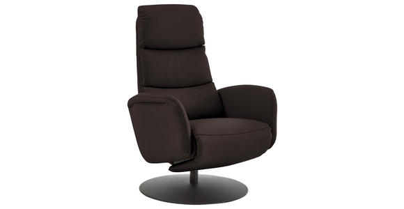 RELAXSESSEL in Leder Mokka  - Schwarz/Mokka, Design, Leder/Metall (76/108/86cm) - Dieter Knoll