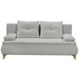 SCHLAFSOFA Webstoff Hellgrau  - Eichefarben/Hellgrau, Design, Kunststoff/Textil (202/94/104cm) - Carryhome