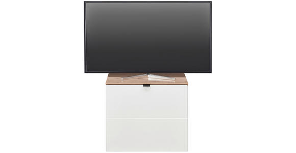 TV-ELEMENT Weiß, Eiche Artisan  - Schwarz/Weiß, MODERN, Holzwerkstoff/Metall (60/62/44cm) - Hom`in