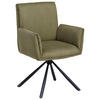 ARMLEHNSTUHL  in Eisen Cord  - Schwarz/Olivgrün, MODERN, Textil/Metall (65/90/62cm) - MID.YOU