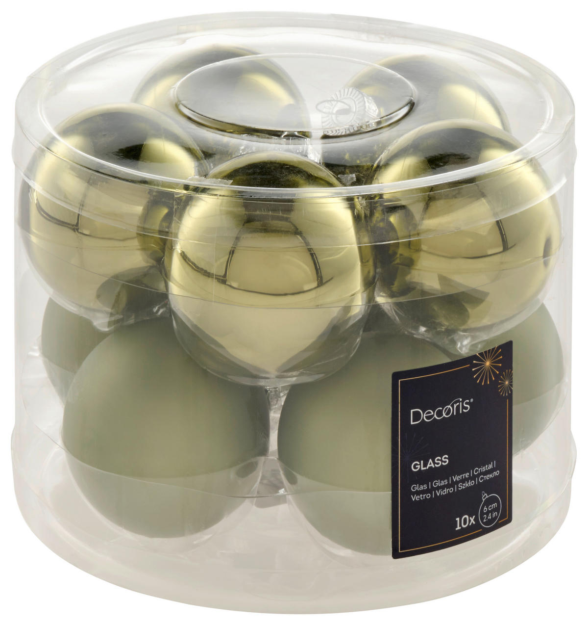 CHRISTBAUMKUGEL-SET 6 cm 10-teilig  - KONVENTIONELL, Glas (6cm)