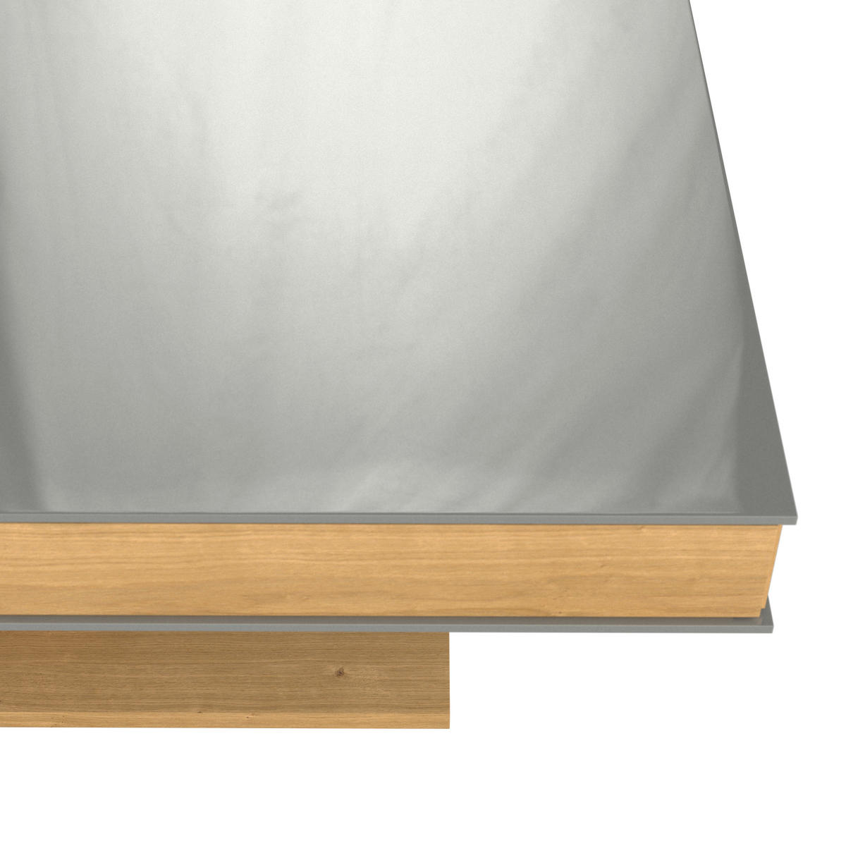 COUCHTISCH in Holz, Glas, Holzwerkstoff 120/75/43 cm  - Eichefarben/Grau, Design, Glas/Holz (120/75/43cm) - Voglauer