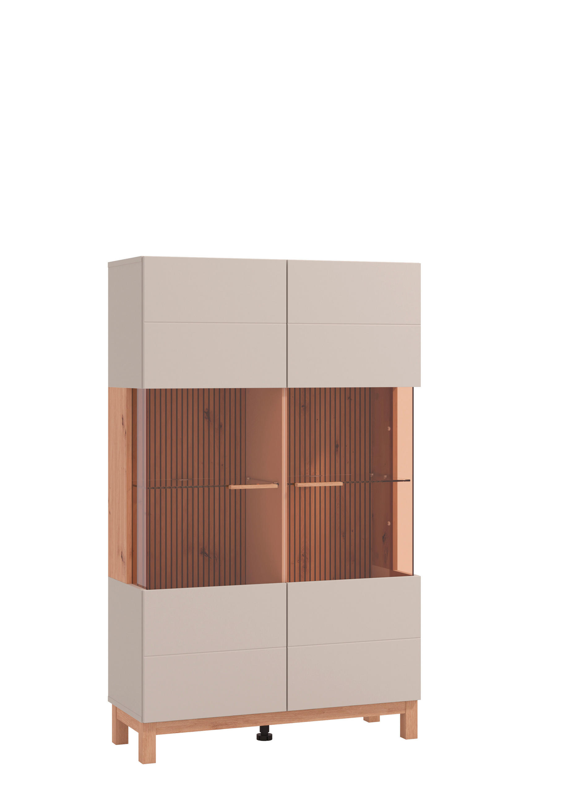 Hom`in VITRÍNA, kašmírová, dub artisan, 90/35/146,5 cm