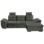 ECKSOFA  in Mikrovelours Dunkelgrün  - Dunkelgrün/Schwarz, KONVENTIONELL, Kunststoff/Textil (275/170cm) - Carryhome