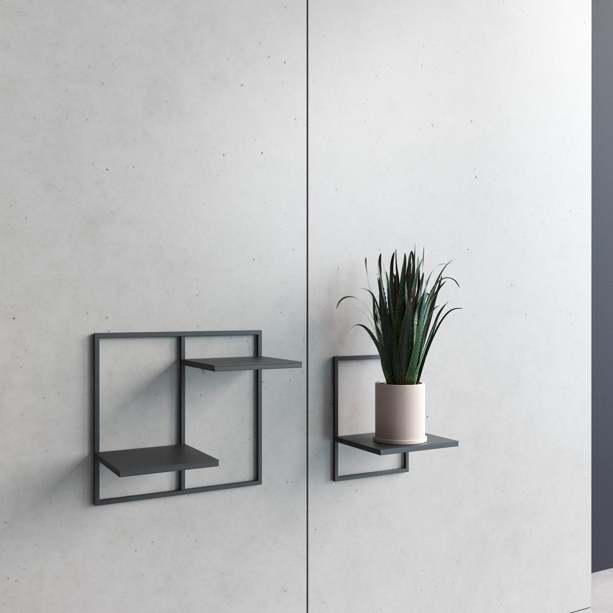 WANDREGAL  - Schwarz, Design, Metall (22/20/30cm)