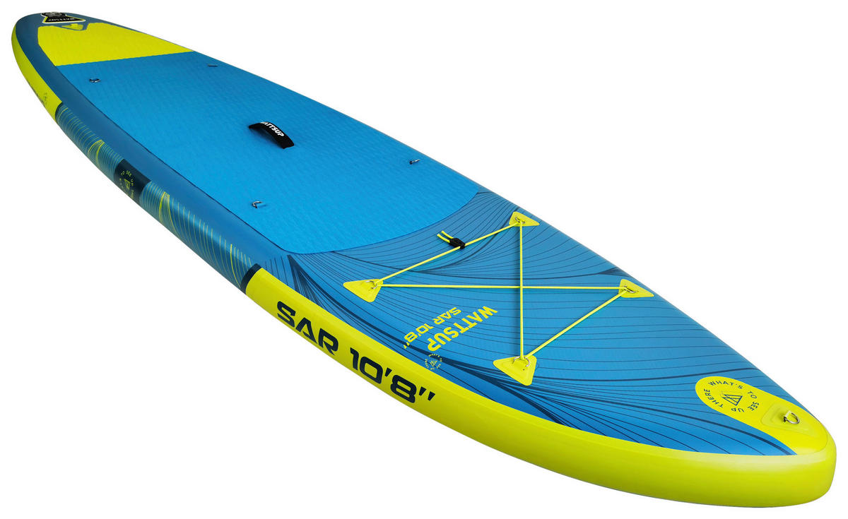 STAND-UP PADDLE BOARD SUP WATTSUP SAR 10'8  - Blau/Gelb, KONVENTIONELL, Kunststoff (325/84/15cm) - Atrigo
